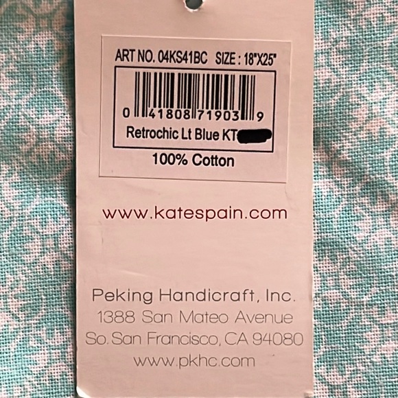 Kate’s Kitchen “retro-chic” cotton dish towels set of 2 mustard & light blue-NWT - Picture 9 of 12